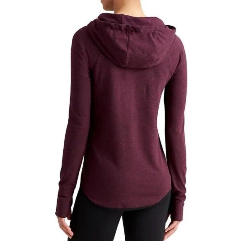 ATHLETA Sentry Hoodie Sweatshirt Medium Top California Plum Activewear 9498 - Picture 2 of 12